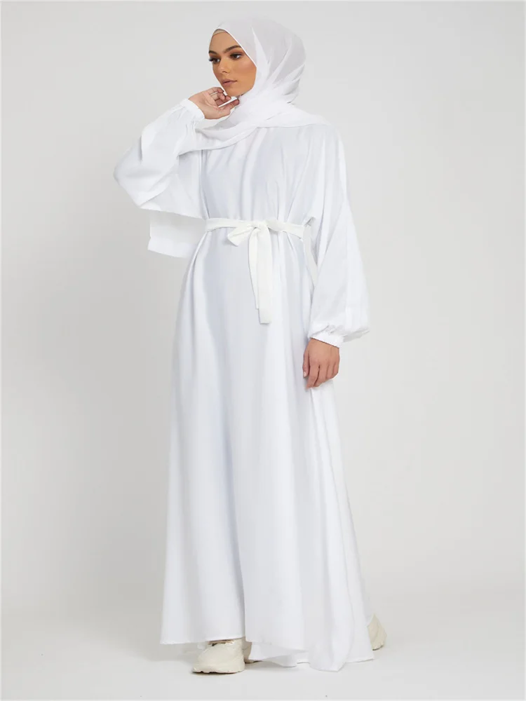 Hot Selle Simple Style Moroccan Dresses Kaftan Turkey Solid Color Gulf Abayas Islamic Women Long Dress Muslim Saudi Robe Ramadan - Image 5