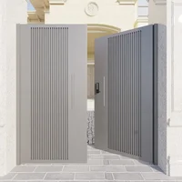 Courtyard Entrance, Villa Entrance, Aluminum Alloy Double Door, Painted Brushed, Customized Size and Color, Durable 2