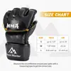 Half Finger Boxing Gloves PU Leather MMA Fighting Kick Boxing Gloves Karate Muay Thai Training Workout Gloves Men 2