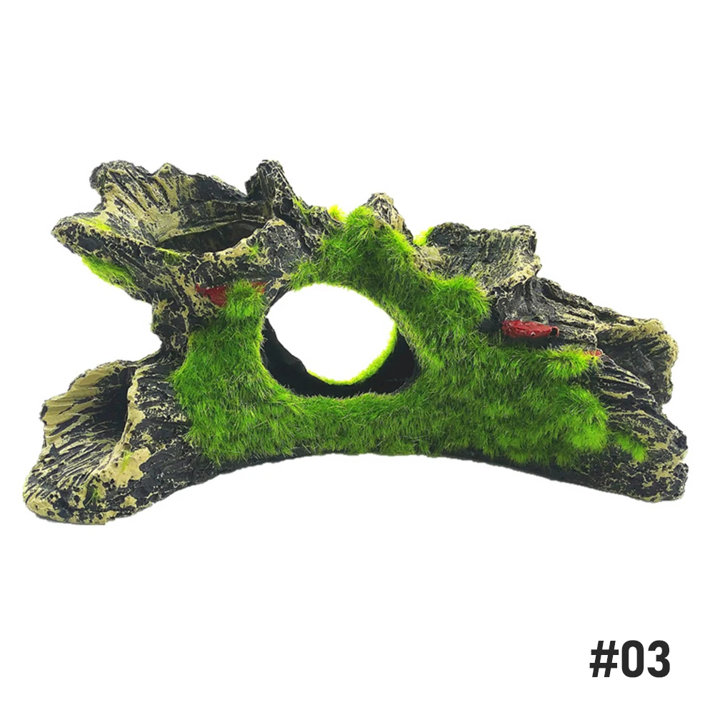 Title 12, Aquarium Decoration Moss Tree House Resin Cave ...