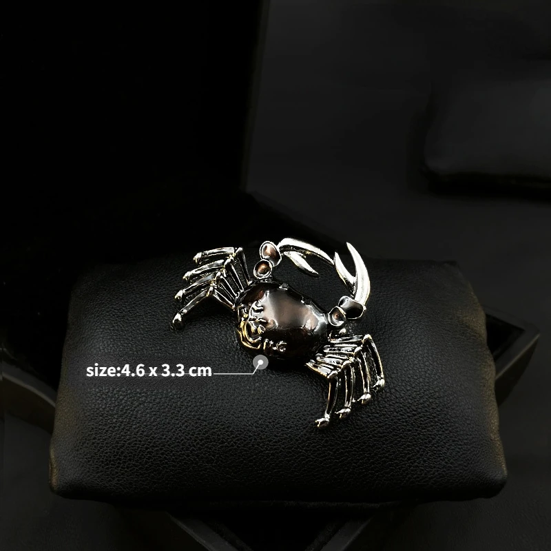 High-End Crab Brooch Men and Women Elegance Retro Corsage Accessories Suit Coat Enamel Pin Small Cute Animal Pins Jewelry Gifts