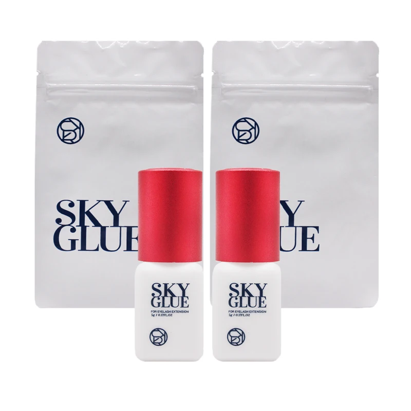 Eyelash Glue 10 Bottles SKY Korea Original Sky Plus 5ml Red Cap for Beauty Shop Makeups with Sealed Bag eyelash glue
