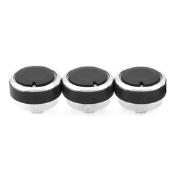 Set of 3 Aluminum Alloy Car Air Conditioning Control Knobs (Black)