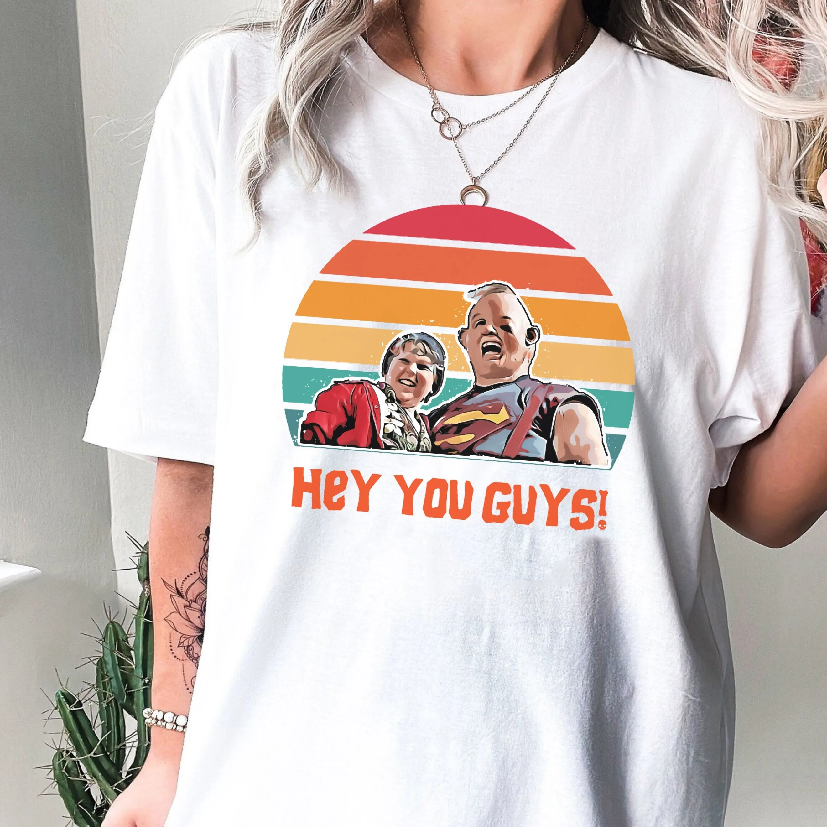 Goonies Hey You Ragazzi Retro Sunset T-Shirt Movie Mashup Parody