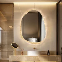 Unique Frameless Mirror LED Light Bathroom Mirror Wall Mounted Backlit Vanity Mirror Designed with Touch Sensors Dimmable Defog - Image 2