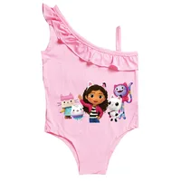 Gabby's Dollhouse Swimwear Kids One Piece Swiming Outifts Baby Girls Gabby Cats Swimsuits Children Bathing Suits Bodysuit & Cap 6