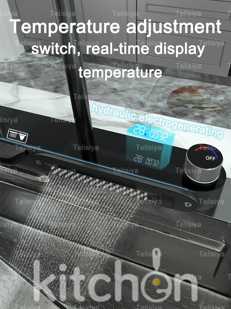 Description Picture 3 of itemStainless Steel Waterfall Kitchen Sink Multifunctional Large Single Slot Embossed Vegetable Dishwashing Wash Basin