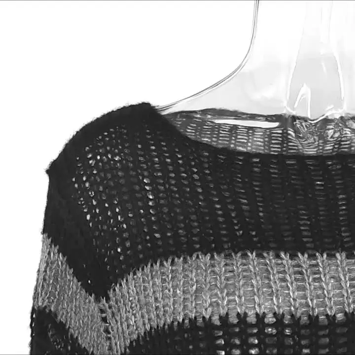 Женский полосатый акриловый свитер PTKPCC