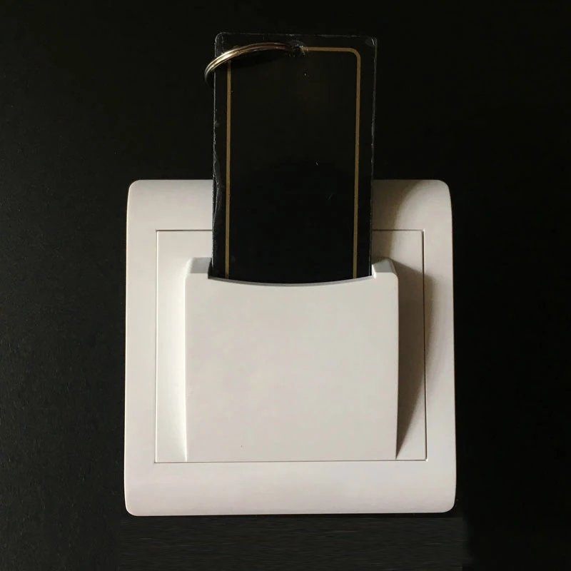 

10pcs Magnetic Card Insert Energy Saving Switch White Panel 220V Big Power 8800W 40A Three Line With 15s Time Delay Power Socket