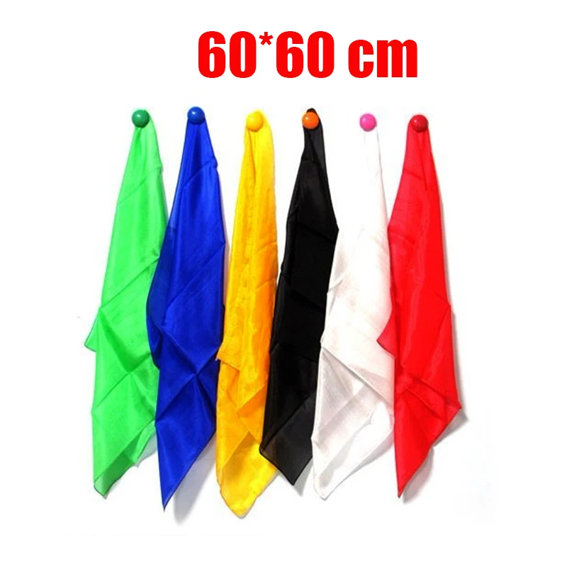 

1 Pcs 60* 60 Cm Colorful Silk Scarf Magic Tricks Close Up Street Stage Magic Prop Accessories Magicians Gimmick Illusion