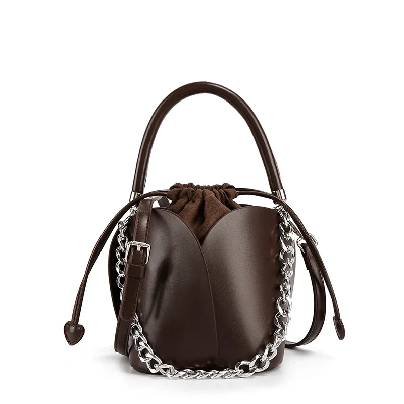 

Женская сумка на цепочке, модный саквояж на плечо из экокожи, мессенджер, однотонная сумка-мешок