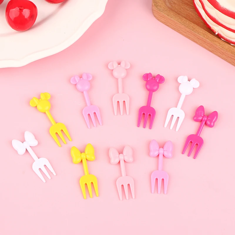 10Pcs Children Fruit Forks Dessert Toothpicks Reusable Lunch et Picks Stick for Household Kindergarten