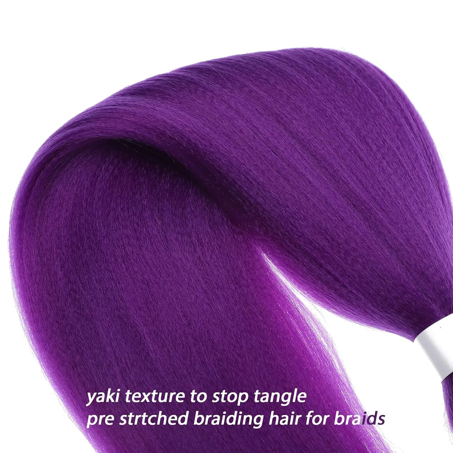 Long Purple Braiding Hair Pre Stretched Synthetic Braiding Hair Extensions for Twist Box Crochet Braids Party Halloween Cosplay 5