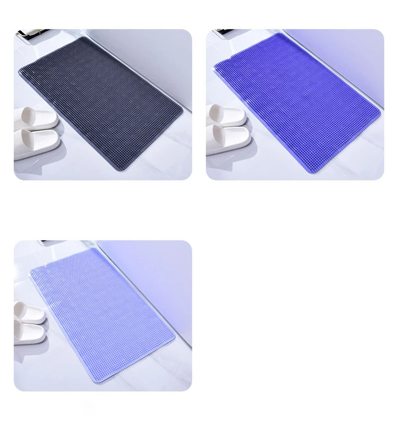 Bath Mats for Bathroom Floor Washable PVC Shower Mat Antifatigue Massage Floor Mats with Suction Cups Non-Slip for Tub Shower and Bath Room 44X70 CM