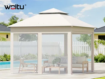 WOLTU 3x3m Gazebo pieghevole Tenda da giardino con zanzariera Tenda da festa regolabile in altezza Protezione UV con borsa per il trasporto all'aperto 1