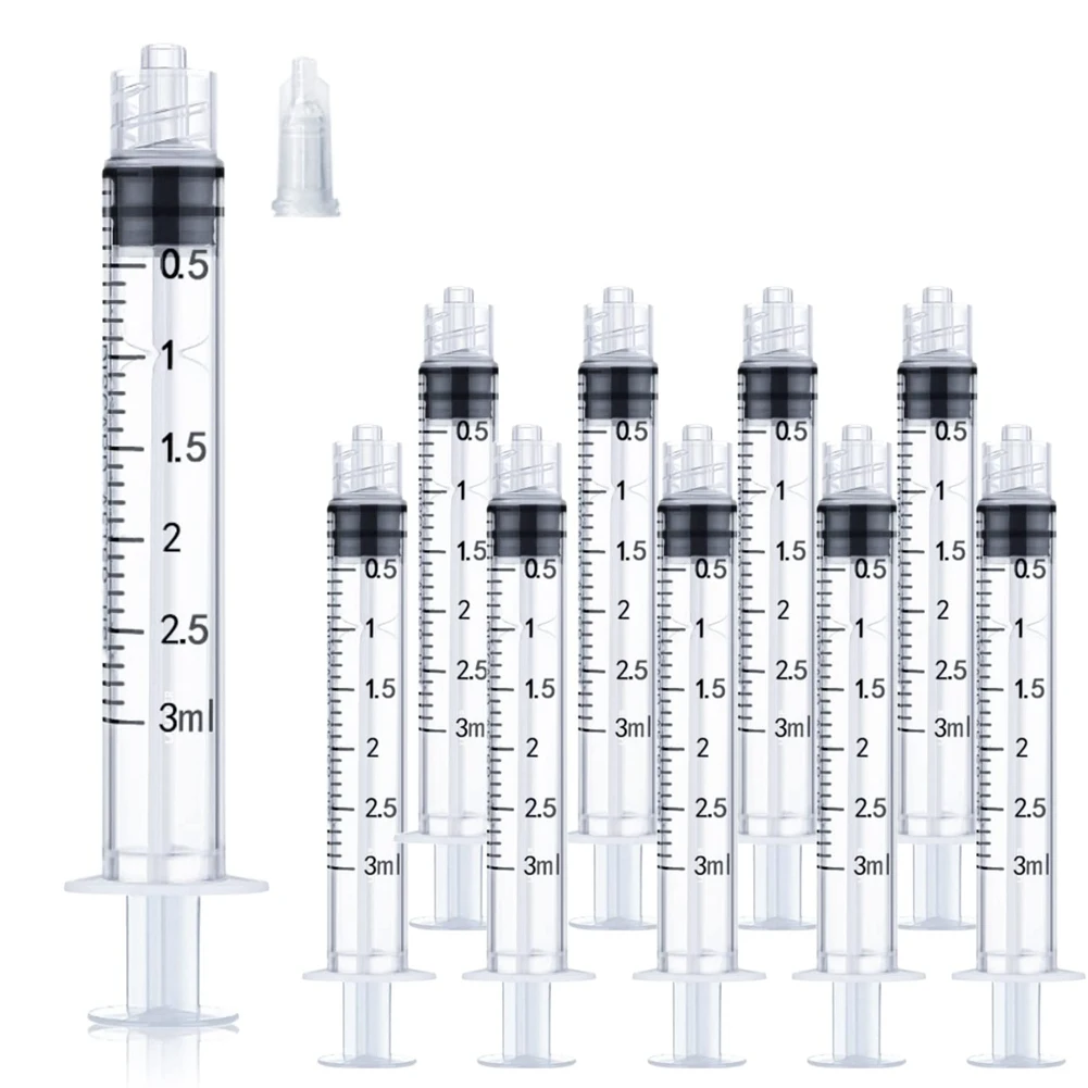 

3Ml/Cc Plastic Luer Lock Syringe Large Syringes Without Needle for Scientific Labs and Measuring Liquids, Dispensing