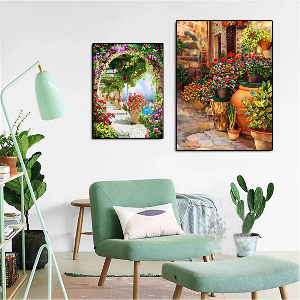 Diamond Painting Full Round Square Diamond Painting Landscape Forest Art Rhinestone Picture Mosaic DIY 5D Cross Stitch Embroidery Home Decoration