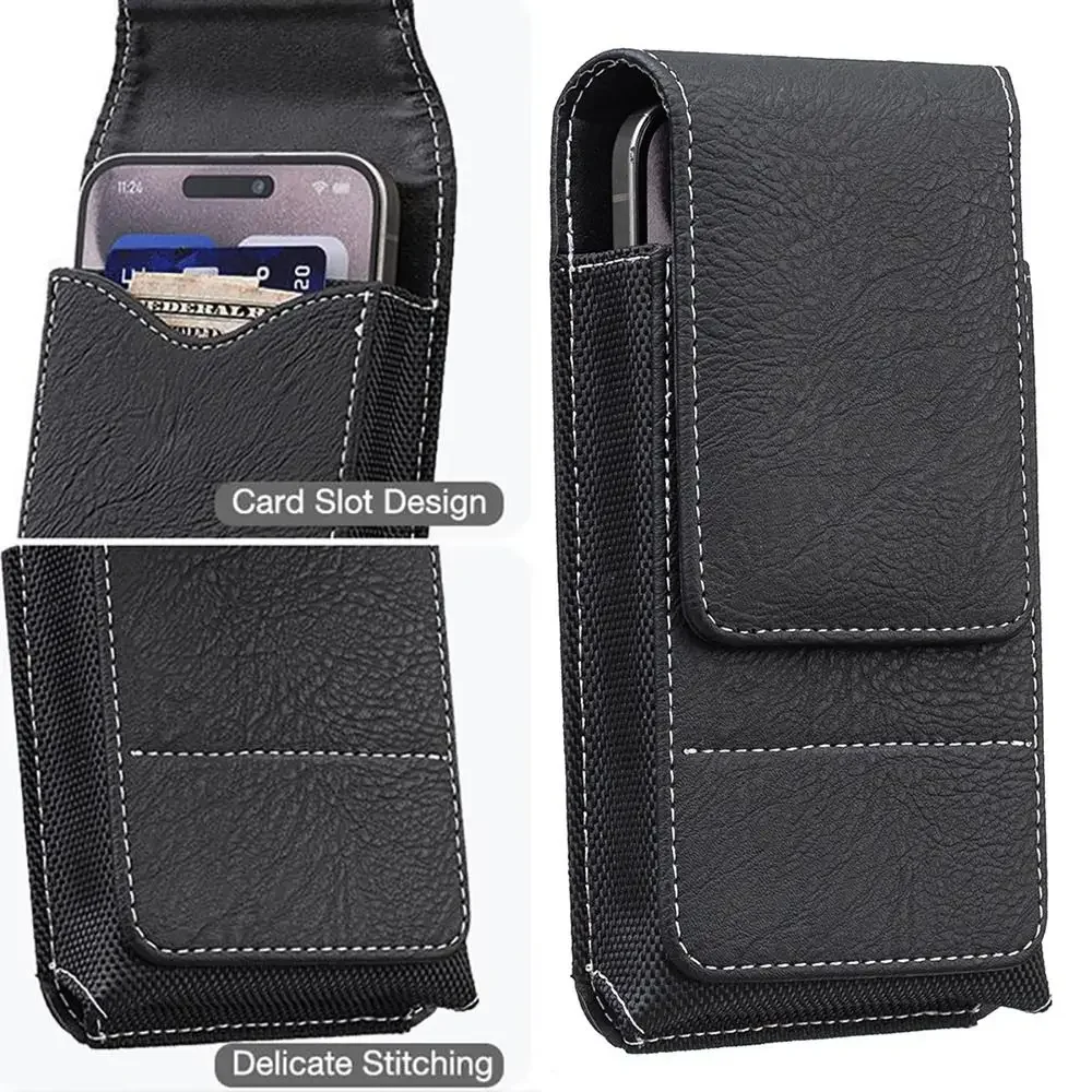 PU Leather Outdoor Waist Pack with Belt Clip - Universal Smartphone Pouch