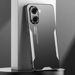 High - Quality Metal Aluminum Protective Case - Anti - Fingerprint Frost Finish for Poco x7 pro (Silver)