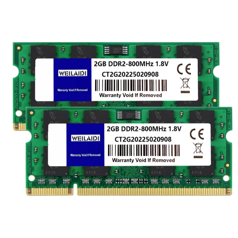 A-Tech Kit de 2 barrettes de mémoire DDR2 PC2-6400 pour ordinateur portable 200 broches SODIMM