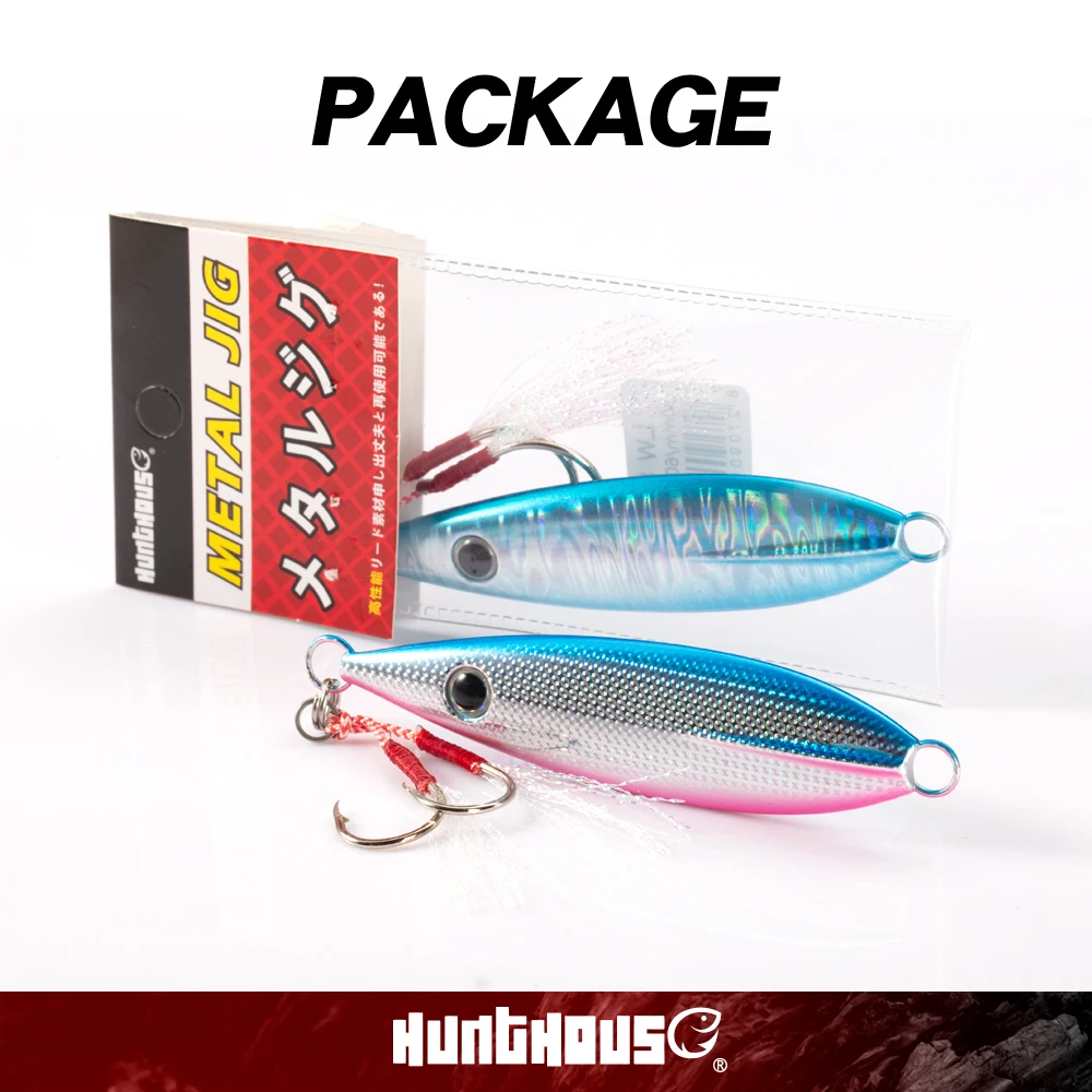 Hunthouse Trolling-Jigging-Angelköder, harter Köder, 90 mm/60 g, 105 mm/100 g, sinkende Zinklegierung, Slow Jig, Salzwasser, für Thunfisch, Bass, Angelzubehör – Detail 11