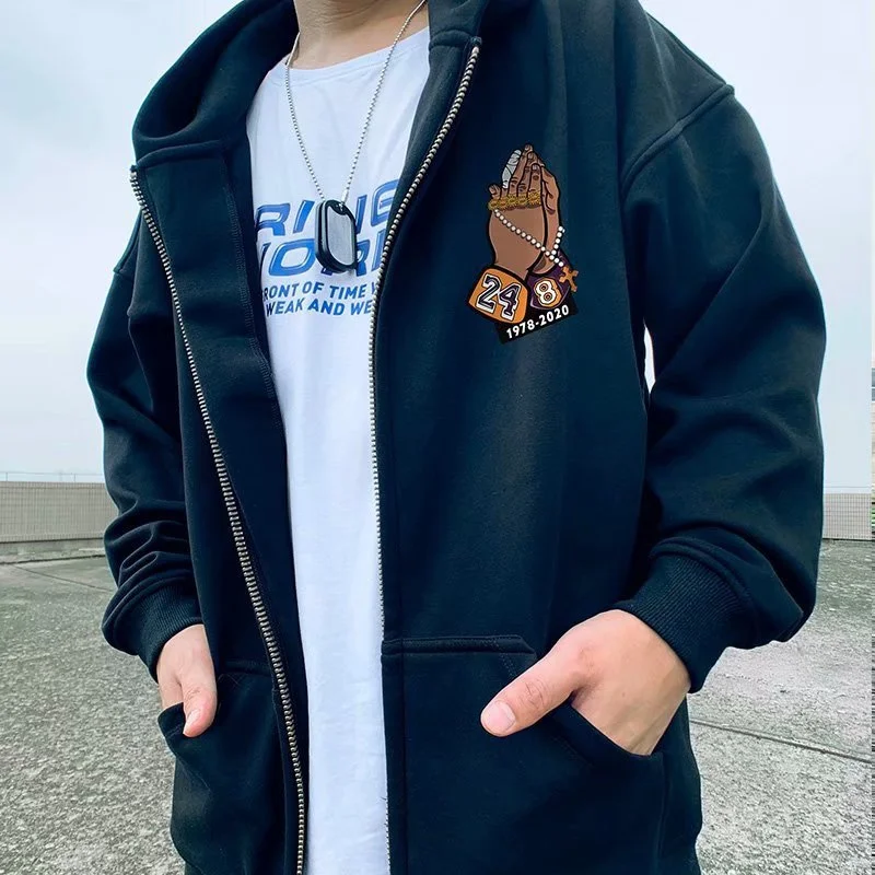 R.I.P. Mamba Druck Y2K Hoodies männer Streetwear Zip up Hooded Sweatshirt  Vintage Mode Lässig Basketball Punk Lose Hoody - AliExpress