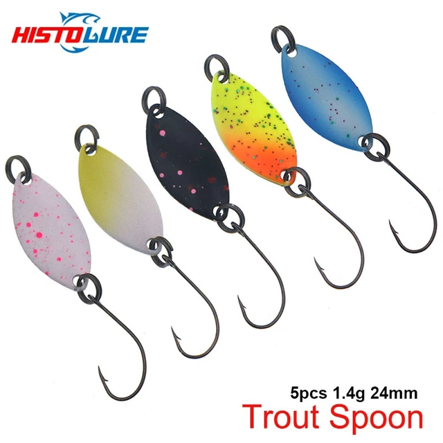 5pcs/lot 1.4g/24mm micro Metal Spoon Fishing Lure Hard Baits multicolor  Sequins Single Hook Trout Lures Fishing Tackle - AliExpress