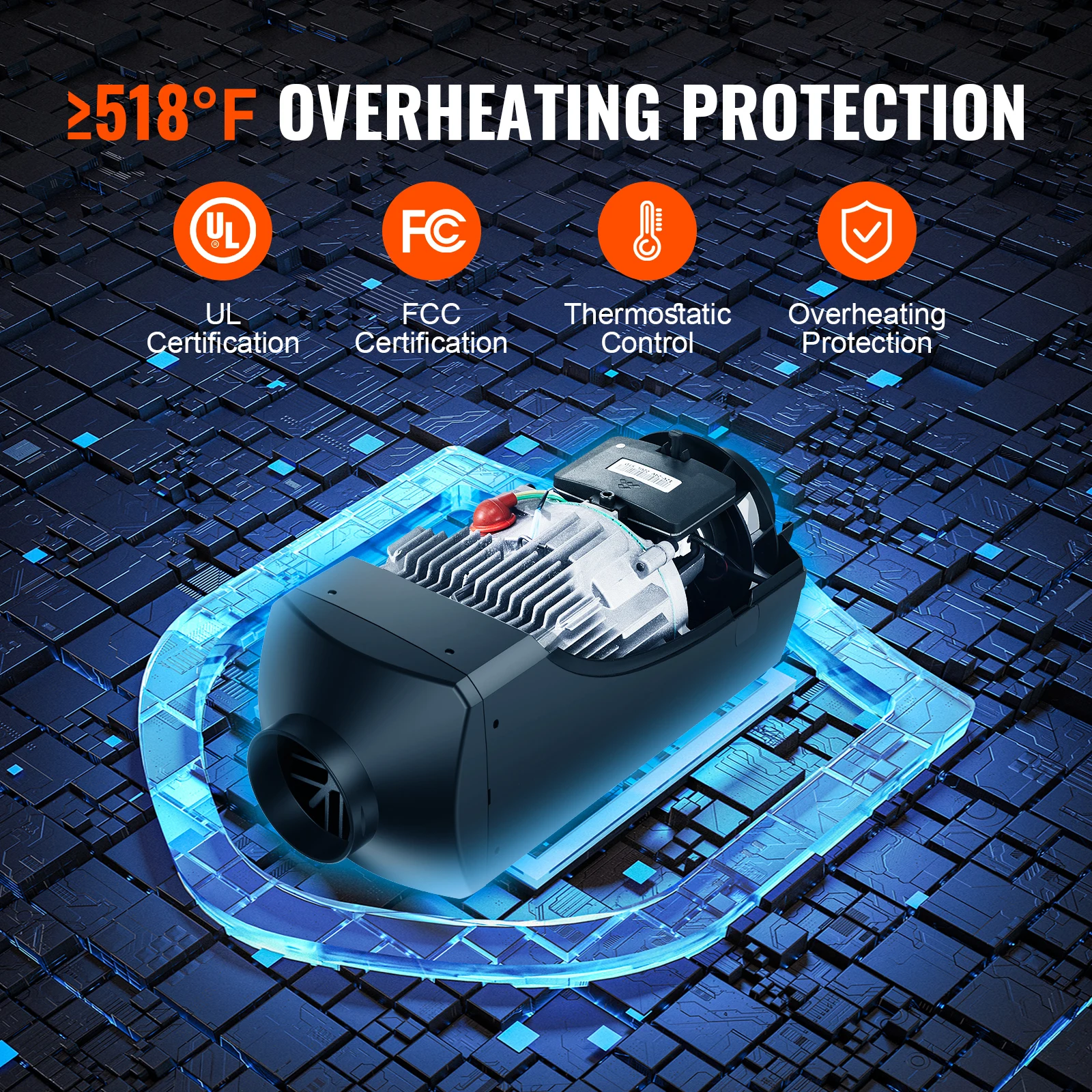 SucceBuy 2/5/8KW Car Heater Diesel Air Heater 12V With Silencer Remote Control Truck Boat Bus Trailer Air Diesel Parking Heater