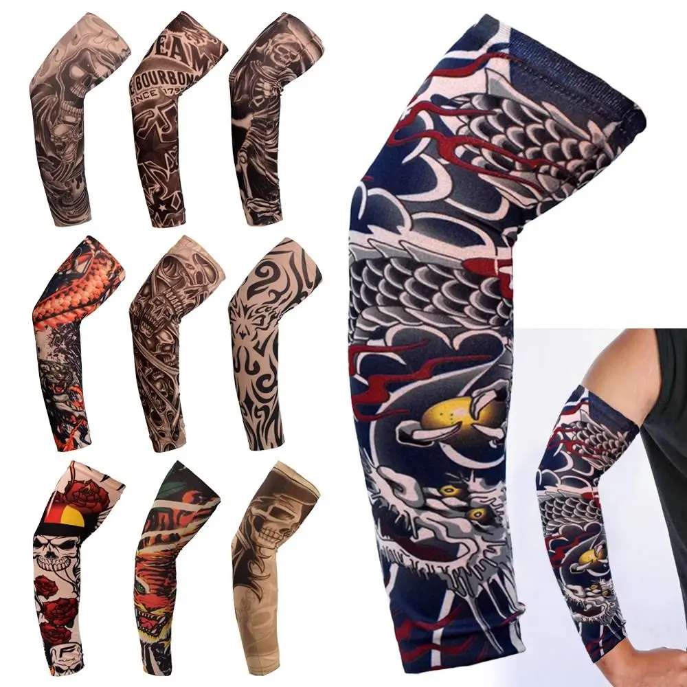 1Pcs Sun Protection Flower Arm Sleeves Outdoor Sport Summer Cooling Arm Cover Running Basketball Tattoo Sleeves sun protection arm sleeves,arm sleeves,cooling arm sleeves