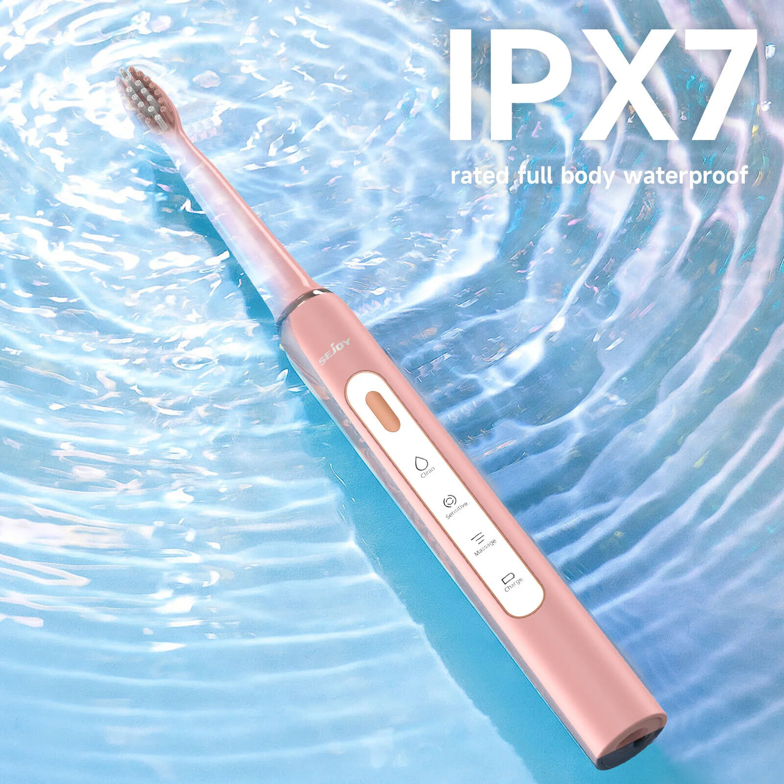 SEJOY Sonic Electric Toothbrush 7 Brush Heads Smart Timer Rechargeable 4