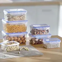1/4PCS Portable Plastic Refrigerator Storage Box Sealed Rectangular with Lid Trasparent Crisper Stackable Fresh-Keeping Box 2