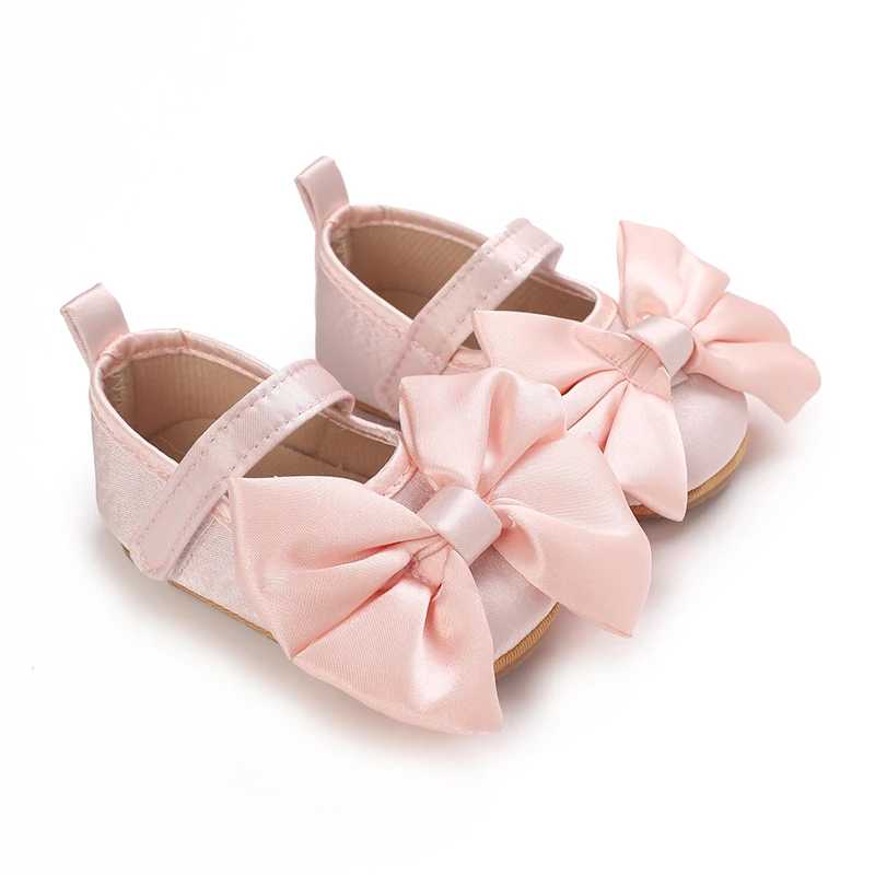 NEW Infant Toddler Bowknot Non-slip Rubber Soft-Sole Flat 0-18 Months Baby Casual Shoes  First Walker Newborn Bow Decor 5