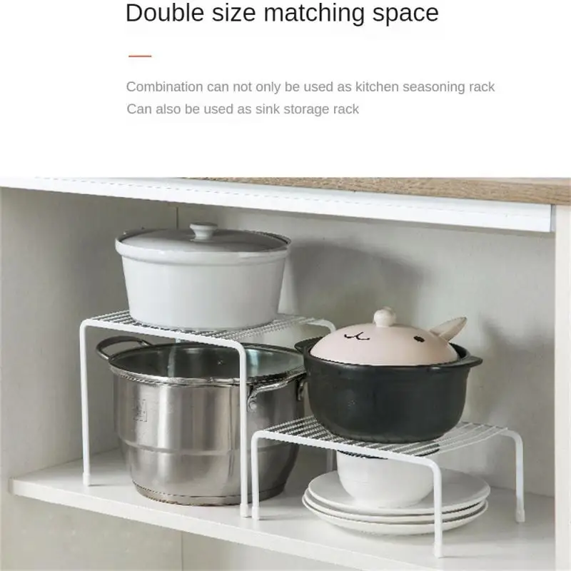 1/2PCS Storage Rack Wrought Iron Hollow Drain Shelf Single Layer Bedroom Bathroom Kitchen Storage Holder Home Accessories 3