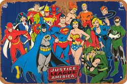 Classic Superheroes Vintage Metal Wall Art - Aluminum 14x20cm (Aluminum sign)