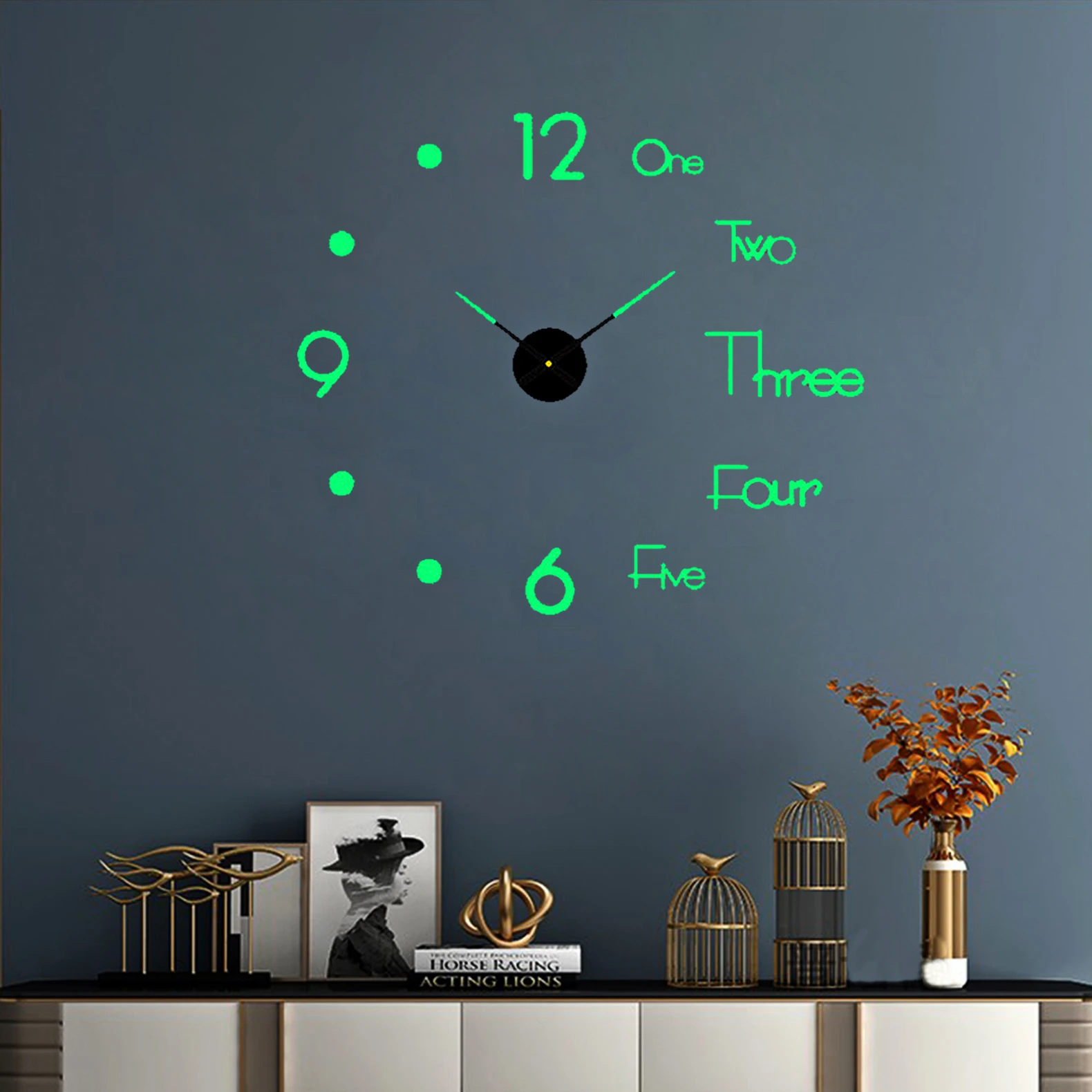 3droman Numeral Wall Clock Luminous Frameless Wall Clock,silent Digital