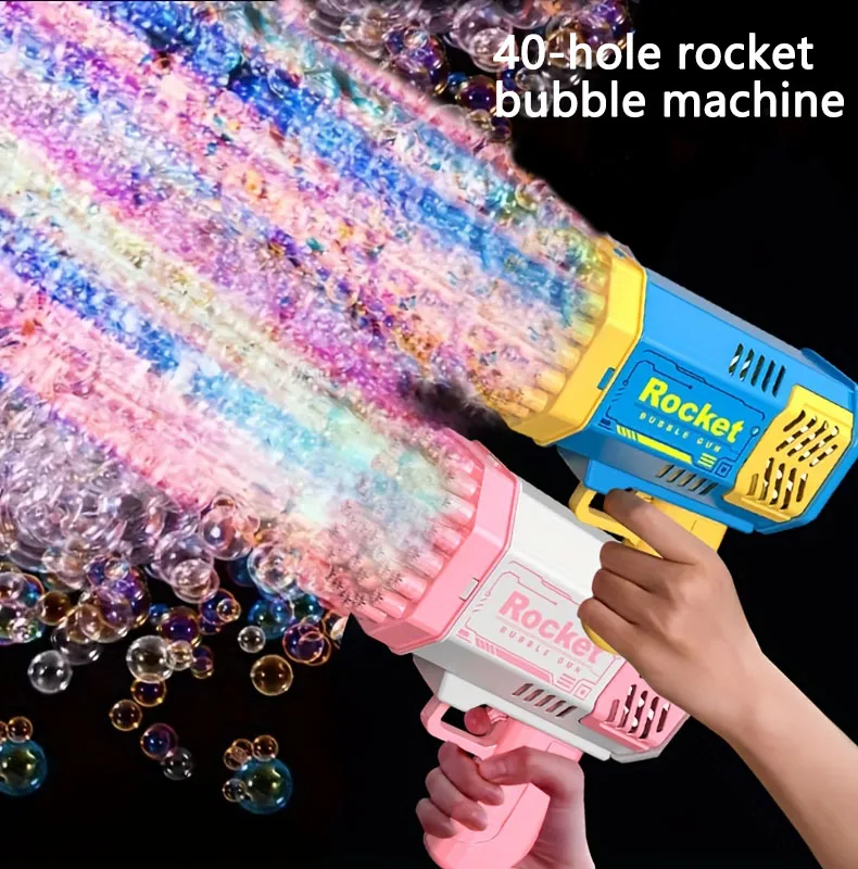 Bubble Machine 40 Hole Bubble Machine Fully Automatic Bubble Blowing Light Outdoor Machine without Battery without Water