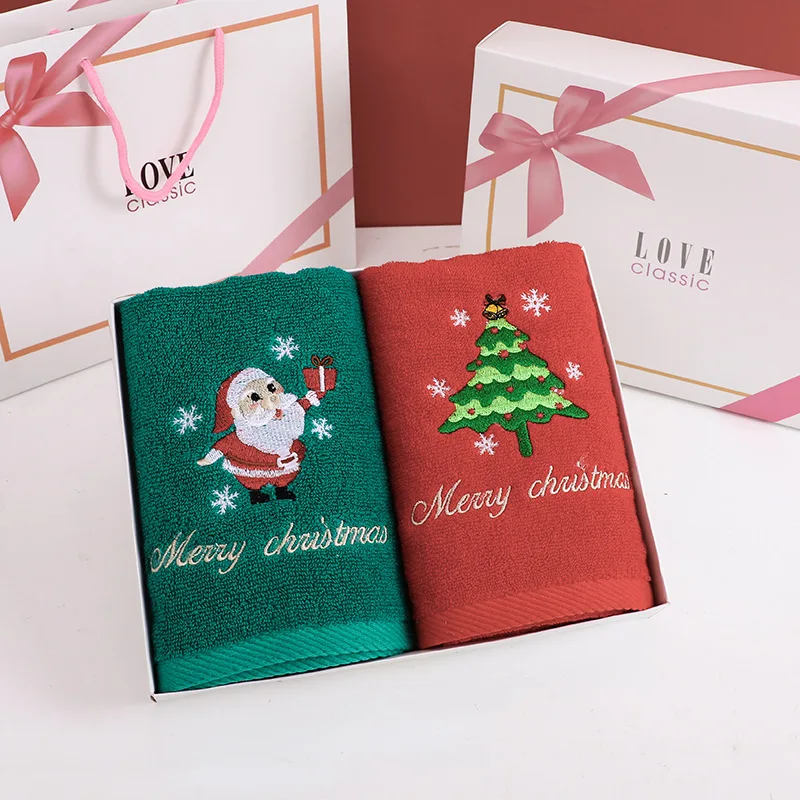 

Christmas Towels Navidad Gift Knitting Christmas Decoration For Home 2024 Xmas Tree Ornament Natal Santa New Year Holiday Party
