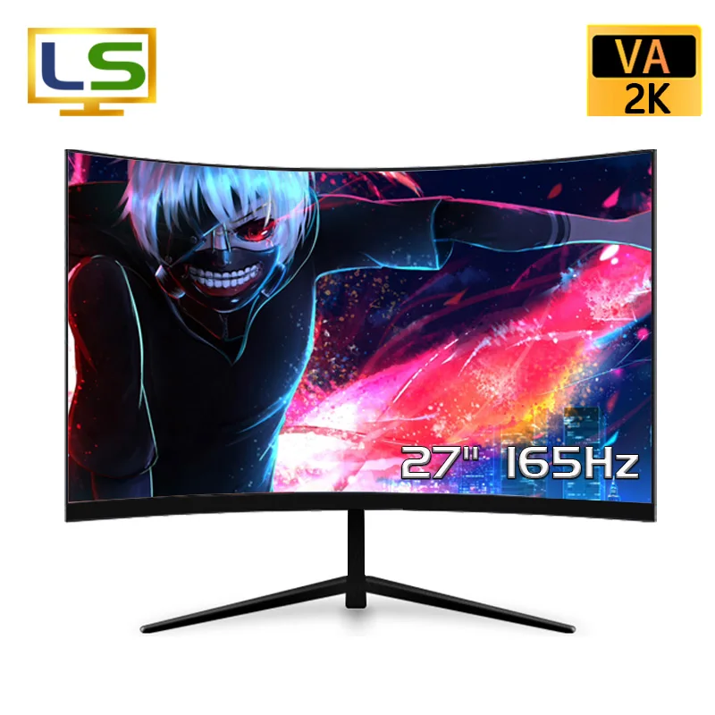 Изогнутый игровой монитор, 27 дюймов, 165 Гц, 2K, QHD, ва-дисплей, совместим с компьютерными геймерами 99% sRGB HDR400-HDMI DP 2560*1440P