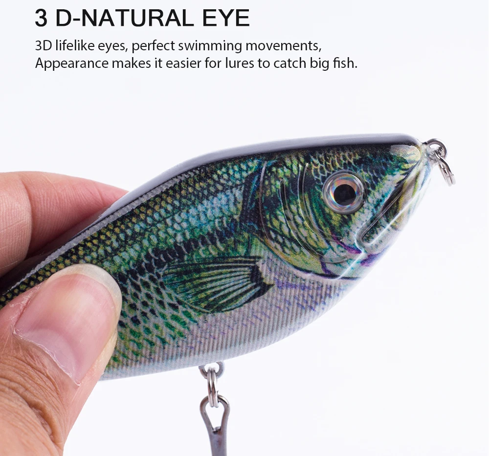 Hanlin NEUER Glide Jerkbait 90mm/26g Beliebter Hechtköder Crankbait Muskie-Köder Angelköder Hochwertiger Köder Wobbler für Barsch – Detail 6