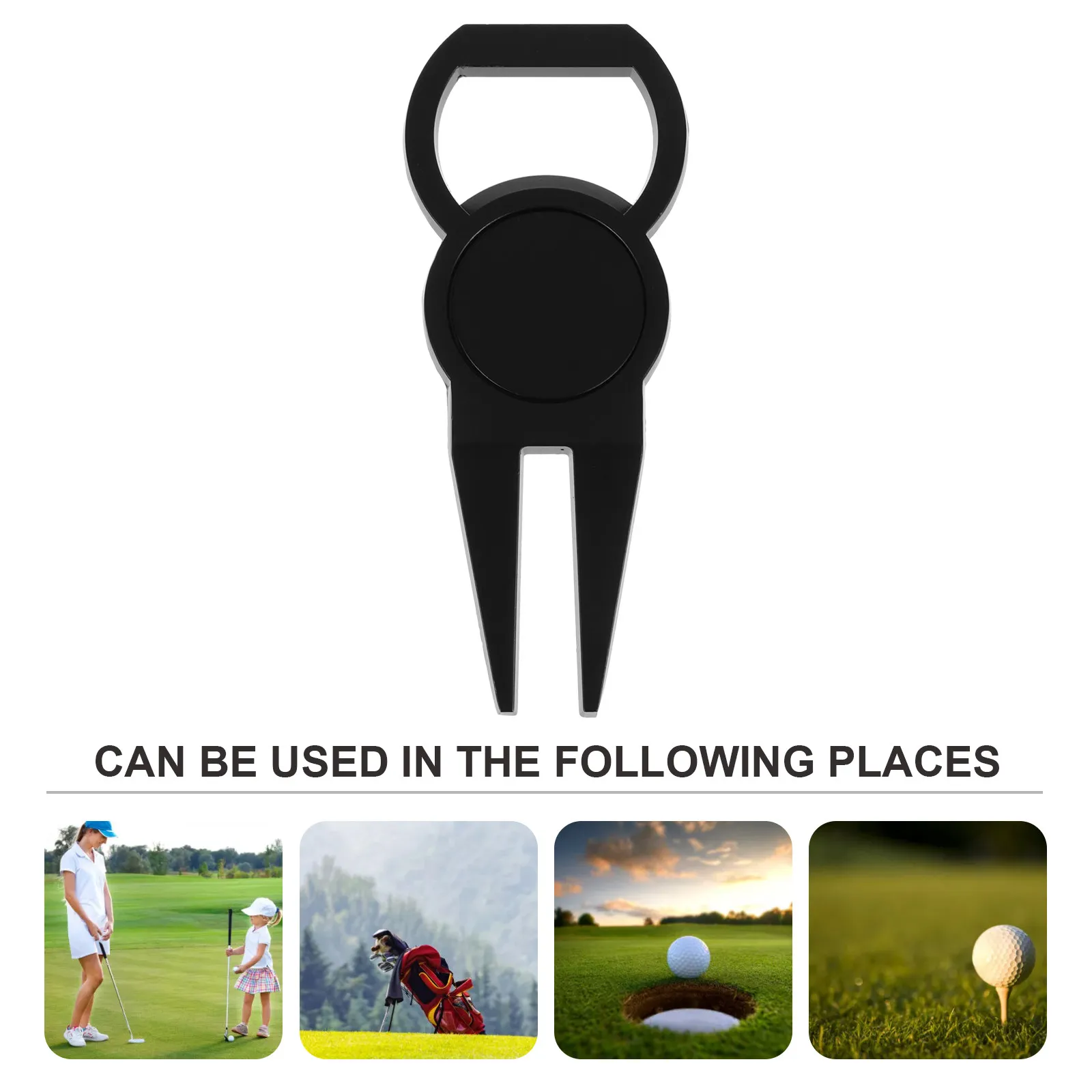 컴팩트 전문 골프 디봇 포크 고급 금속 볼 마커 매끄러운 표면 핑거 그루브 잔디 수리 도구 휴대용 골프