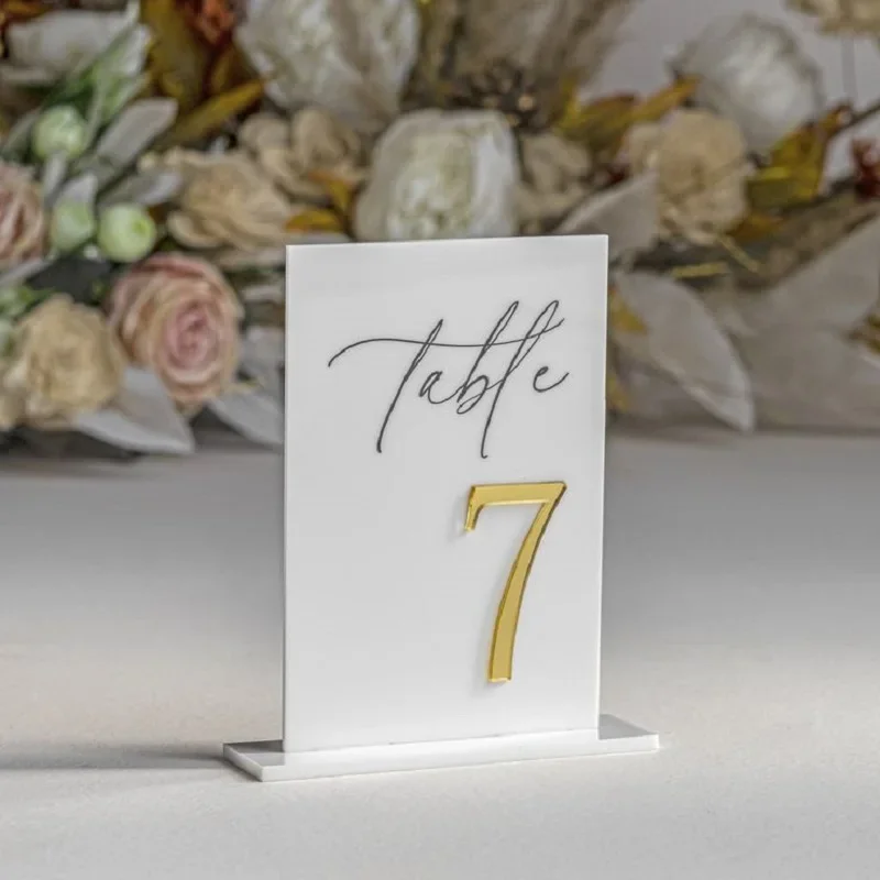 Modern Wedding Digital Wedding Table Numbers Plate Digital Desktop Indicator Acrylic Table Signs