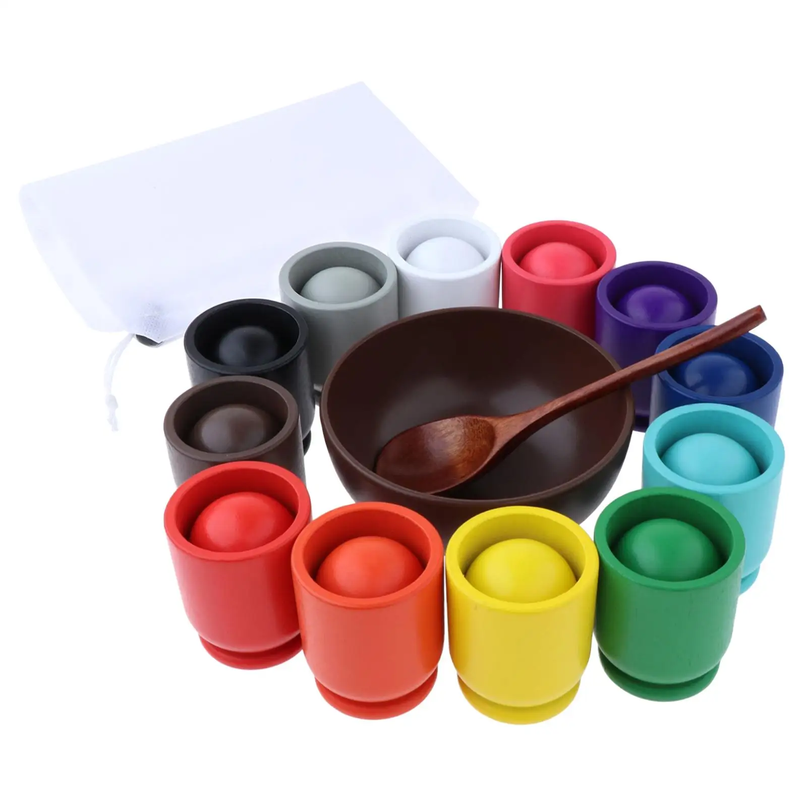 

Balls in Cups Montessori Toy Training Logical Thinking with 12 Balls Baby Educational Toys for Kids Age 1-3 Preschool Boys Girls