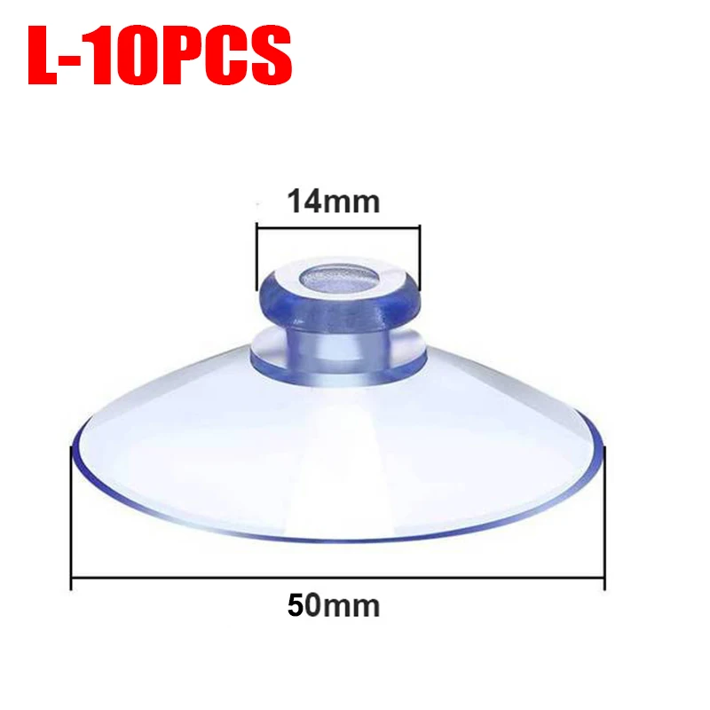 Transparent PVC Suction Cup Mushroom Head Sucker Set - Strong Vacuum Hooks for Home Decor and Towel Hanging (10 Pack)