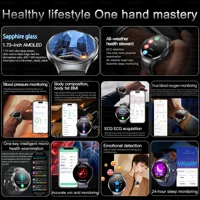 שעון חכם חדש לשנת 2025 עבור XIAOMI Health Trackr עם חומצת אוריק, שומנים בדם, לחץ דם, ECG+PPG, שעון חכם לניתוח הגוף של הגברים 2