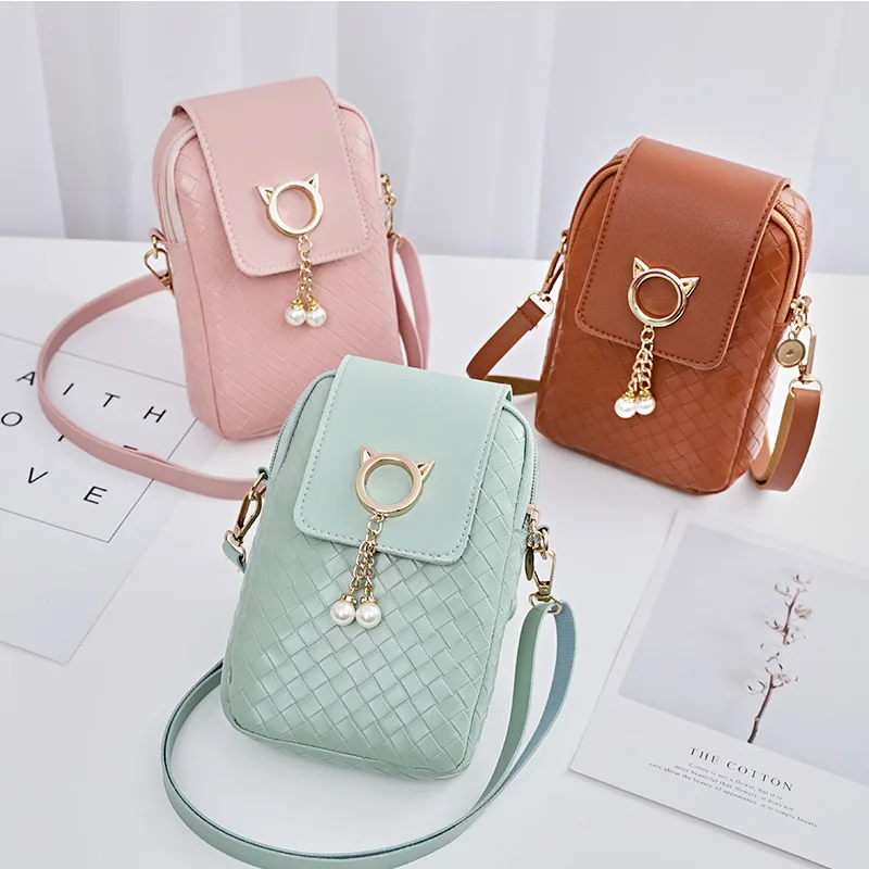 2023 Spring Summer Mini Cross-body Mobile Phone Shoulder Bag Woven