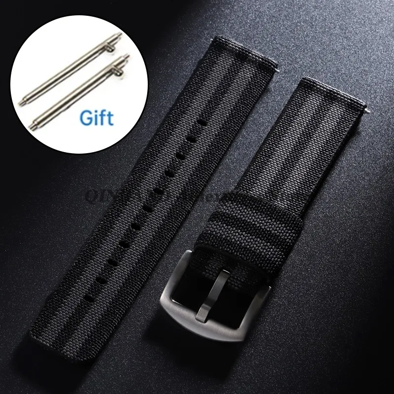 Nylon Military-Style Woven Elastic Watch Band - Quick Release Sport Strap Accessory