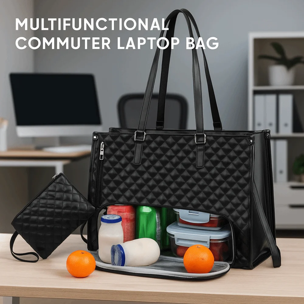 Multifunctional Waterproof 2-in-1 Laptop Tote Bag with Shoulder Strap