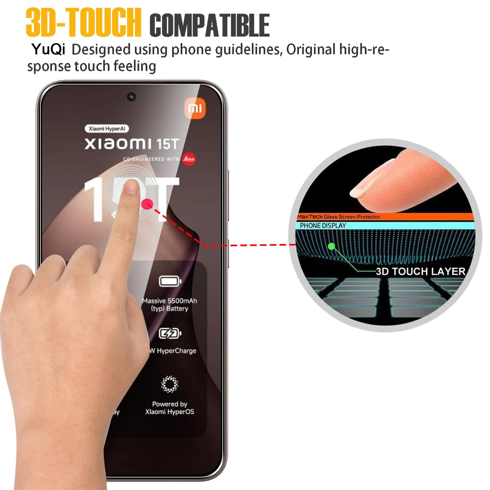 Premium Tempered Glass Screen Protector - 3 Pack, 9H Hardness, HD Clear & Scratch Resistant