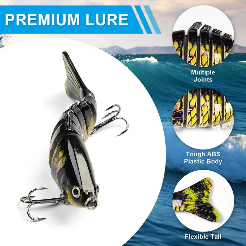 3PCS/Box Fishing Wobbler Lifelike 7 Segment Swimbait Crankbait Hard Bait Slow 10cm/15g Isca Artificial Lures Fishing Tackle 3