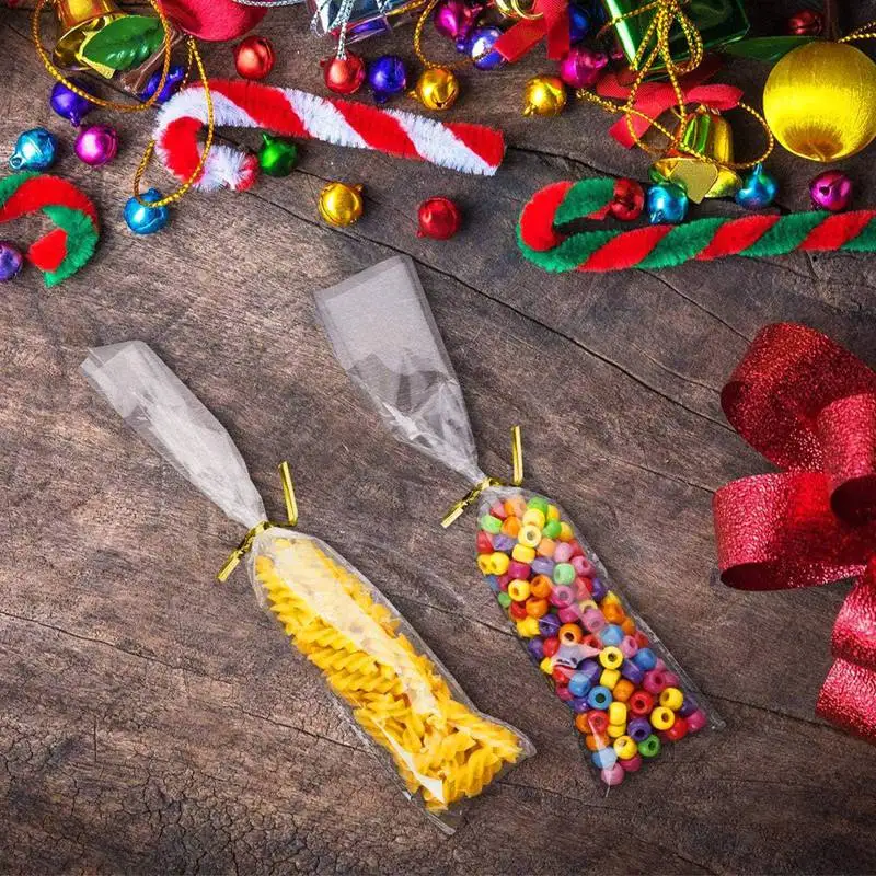 100 sacchetti di cellophane pasquali con fondo trasparenti per